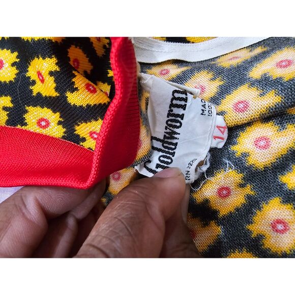 Unique Vintage Goldworm Dress with Trevira 2000  Polyester - Picture 6 of 7